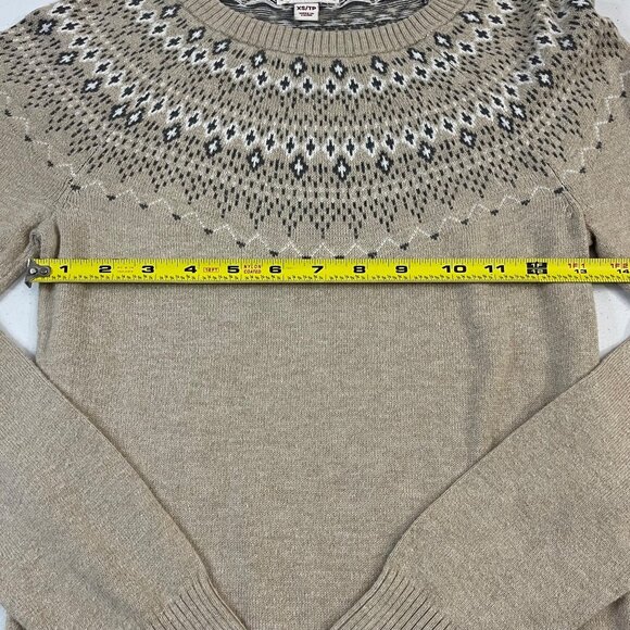 Merona Girls' XS/TP Beige Fair Isle Knit Sweater Cotton Rayon Nylon Blend - Picture 7 of 9